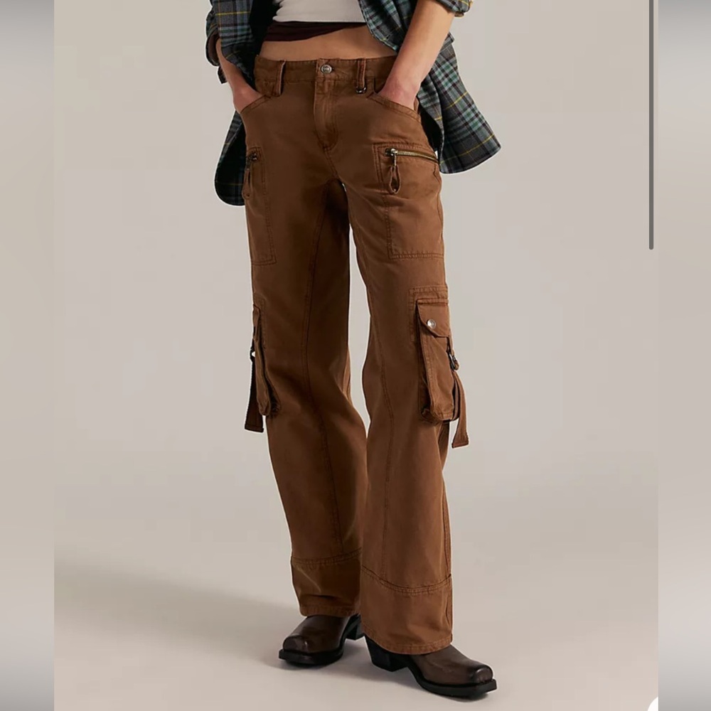 NWT Free People WTF Sedona Low Rise Jeans | Pants Toffee  Brown Size 12
